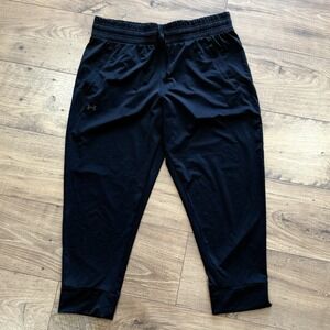 Under Armour Size L Womens Black Elastic Waist Jogger Track Pants‎ Lightweight